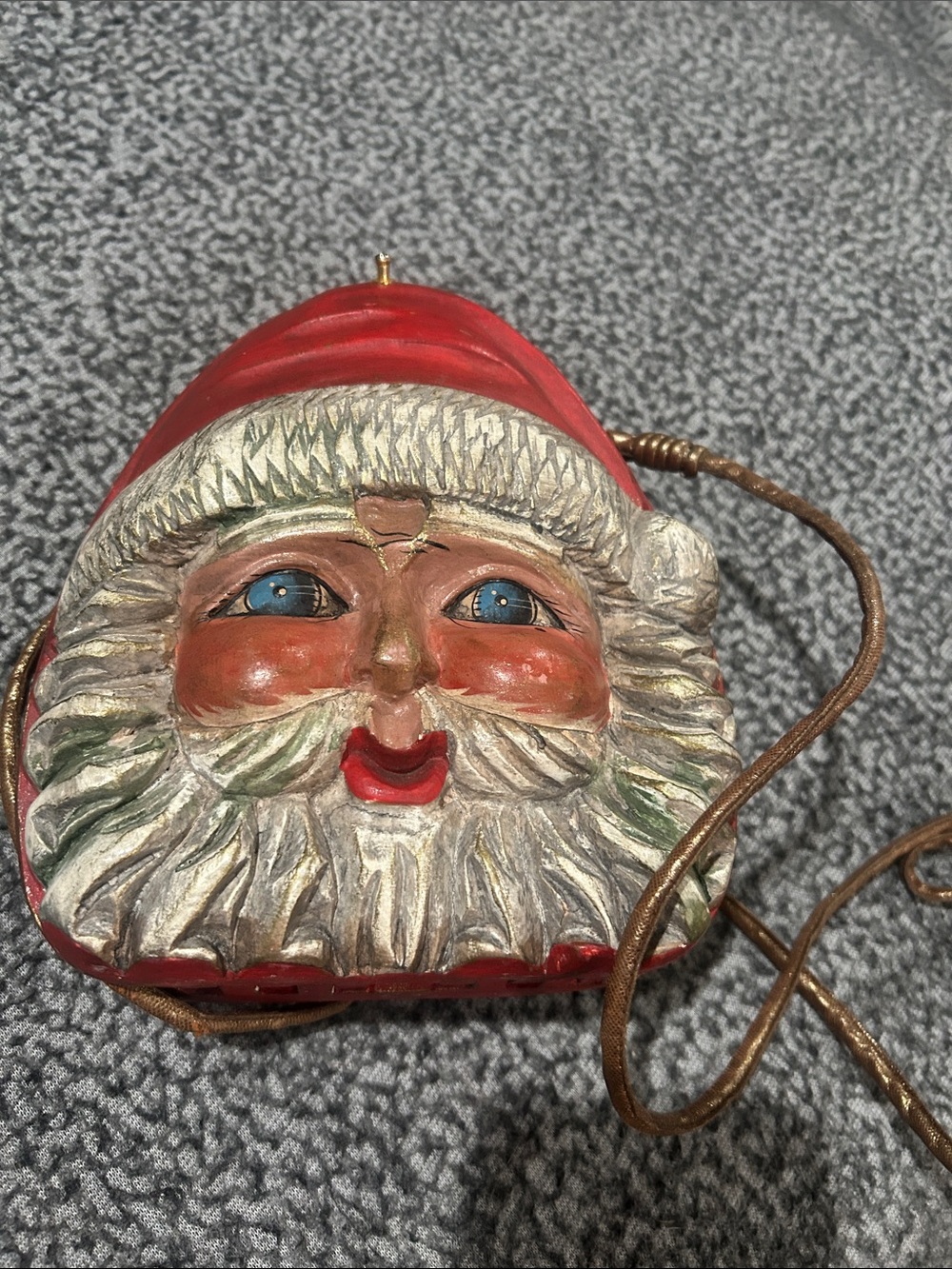 Timmy Woods Santa Face Mini Crossbody Bag in Red, White, Blue and Gold